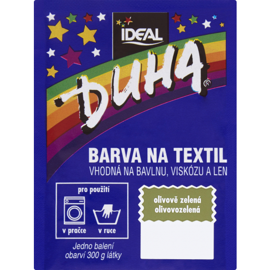 Ideal Duha olivově zelená, barva na textil na bavlnu, viskozu a len, 15g 