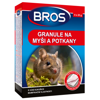 Bros granulát proti myším a potkanům, 140 g