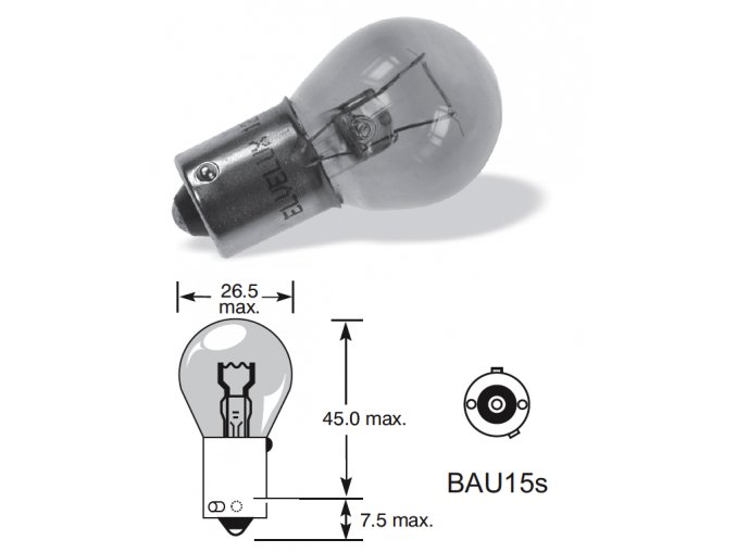 24V 21W BAU15S, ORANŽOVÁ 10ks