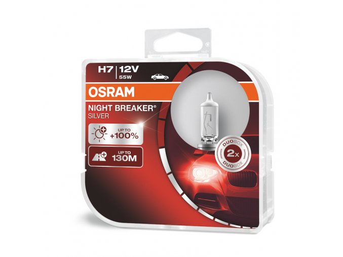 12V H7 55W PX26D Osram NIGHTBREAKER SILVER +100%, SADA