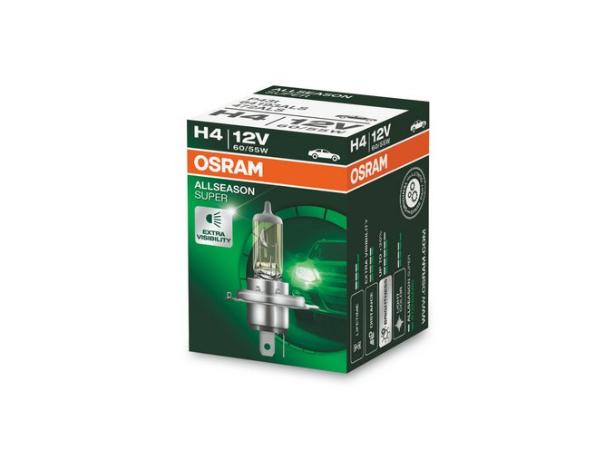 Osram 12V H4 60-55W P43T  ALL SEASON +30%