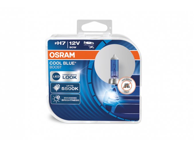 12V H7 80W PX26D Osram COOLBLUE BOOST, SADA