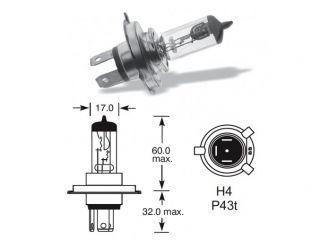 12V H4 60-55W P43T Osram 1ks