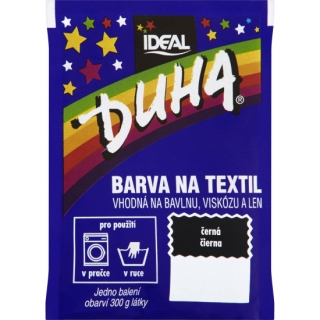 Ideal Duha černá, barva na textil na bavlnu, viskozu a len, 15g 